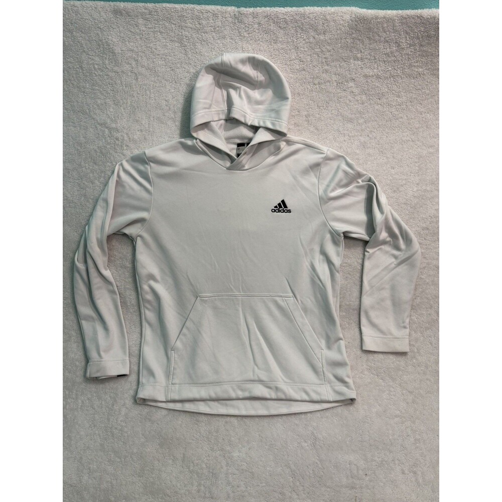 Adidas Aeroready Womens Large White hooded Sweatshirt Training Pullover Top